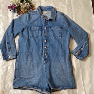 Madewell Denim Button-Front Romper - Light Blue
Size XL